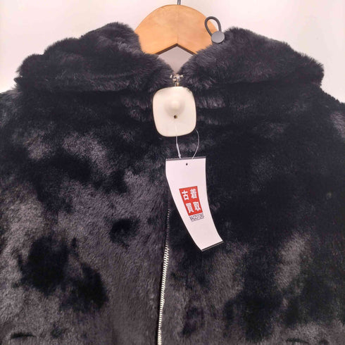 ザラ ZARA フェイクファー ジップアップ フーデッド ジャケット フード ドローコード レディース import:XL