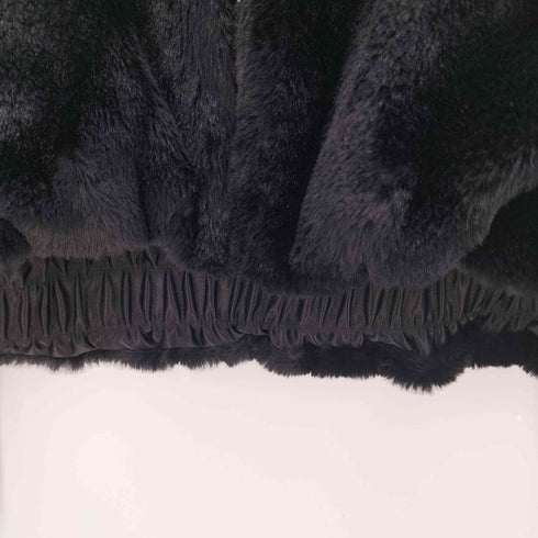 ザラ ZARA フェイクファー ジップアップ フーデッド ジャケット フード ドローコード レディース import:XL