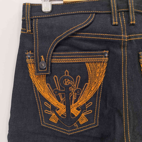 bengi jeans ベンギジーンズ 濃紺 ステッチワーク デニムパンツ Y2K メンズ US:32-33