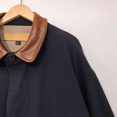 MCKENZIE TRIBE USA製 ウール 襟レザー ハーフコート メンズ import:L