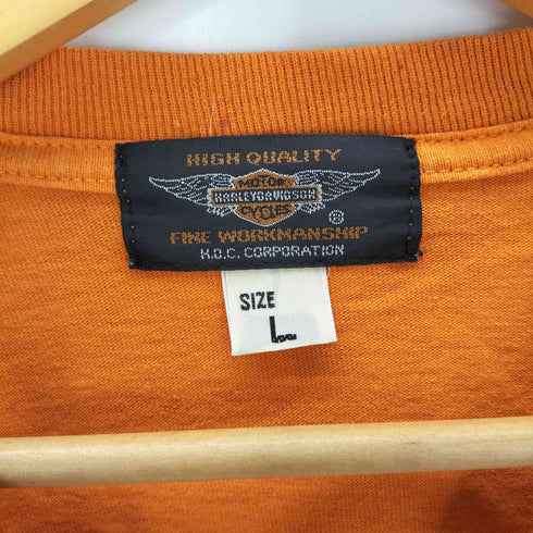 ハーレーダビッドソン HARLEY-DAVIDSON MADE IN USA USA製 両面 モーターサイクル ロゴ プリント Tシャツ メンズ import:L