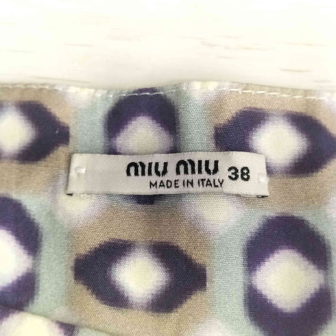 ミュウミュウ miu miu 00S 総柄 プリーツ ミニスカート レディース 38