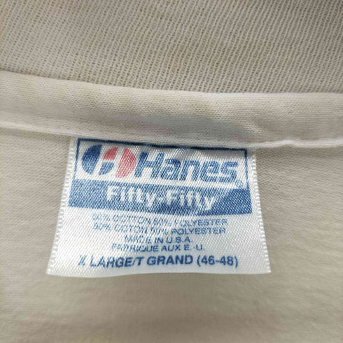 ヘインズ Hanes 80S OLD USA製 ボディ 花柄 ボタニカル プリント ボックス Tシャツ 裾袖シングル メンズ import:XL