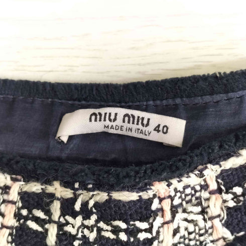 ミュウミュウ miu miu チェック柄 ツイード フレア ミニスカート レディース 40