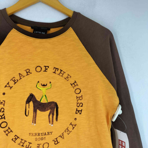 ザラ ZARA LOTTIE RAE プリント ロングスリーブ ラグラン Tシャツ レディース import:L