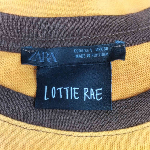 ザラ ZARA LOTTIE RAE プリント ロングスリーブ ラグラン Tシャツ レディース import:L