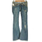 トゥルーレリジョン TRUE RELIGION ダメージ加工 ローライズ フレア デニムパンツ レディース US:24