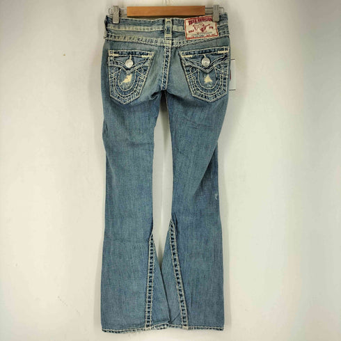 トゥルーレリジョン TRUE RELIGION ダメージ加工 ローライズ フレア デニムパンツ レディース US:24