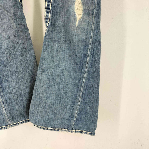 トゥルーレリジョン TRUE RELIGION ダメージ加工 ローライズ フレア デニムパンツ レディース US:24