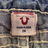 トゥルーレリジョン TRUE RELIGION ダメージ加工 ローライズ フレア デニムパンツ レディース US:24