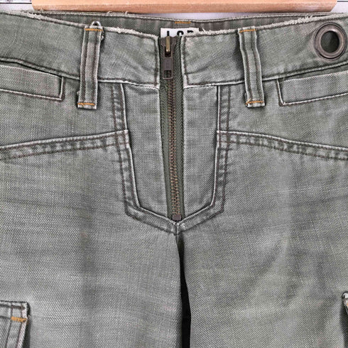 ルグランブルー L.G.B. フロントジップデザイン ブーツカット カーゴパンツ レディース US:25