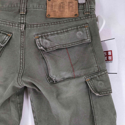ルグランブルー L.G.B. フロントジップデザイン ブーツカット カーゴパンツ レディース US:25