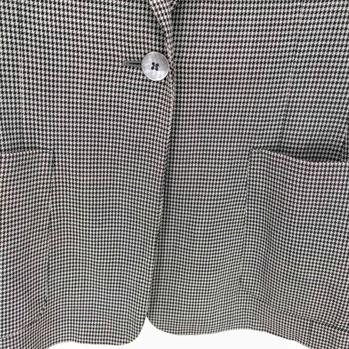 マックスマーラ MAX MARA MADE IN ITALY VIRGIN WOOL 100% イタリア製 白タグ バージン ウール 千鳥格子 ハウンドトゥース テーラード ジャケット レディース EUR:38