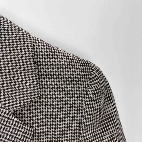 マックスマーラ MAX MARA MADE IN ITALY VIRGIN WOOL 100% イタリア製 白タグ バージン ウール 千鳥格子 ハウンドトゥース テーラード ジャケット レディース EUR:38