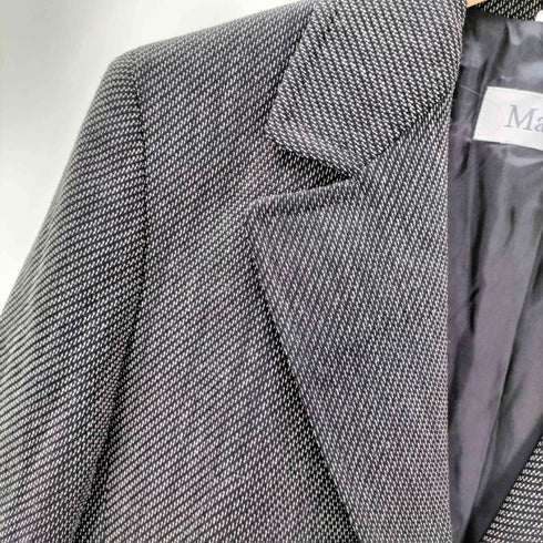 マックスマーラ MAX MARA MADE IN ITALY VIRGIN WOOL 97% イタリア製 白タグ バージン ウール 織り 生地 テーラード ジャケット レディース EUR:38