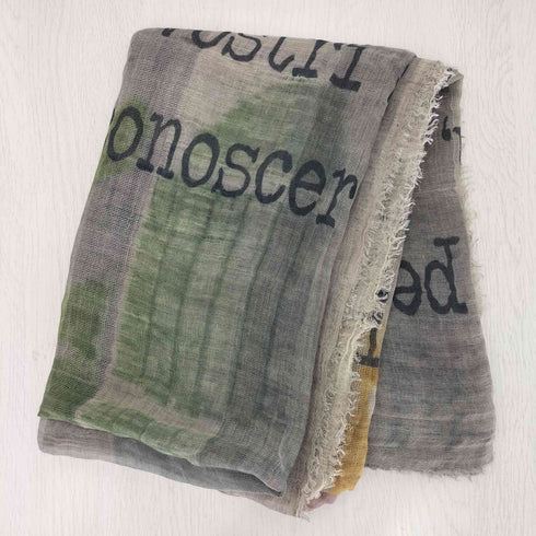ファリエロサルティ Faliero Sarti イタリア製 メッセージ マルチカラ― ボーダー シルク モダール混 アルパカ 大判ストール レディース