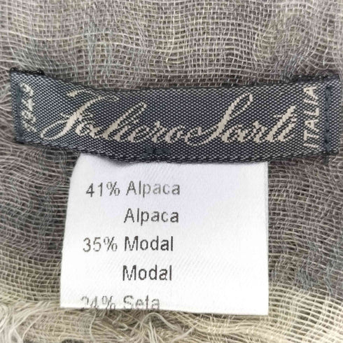 ファリエロサルティ Faliero Sarti イタリア製 メッセージ マルチカラ― ボーダー シルク モダール混 アルパカ 大判ストール レディース