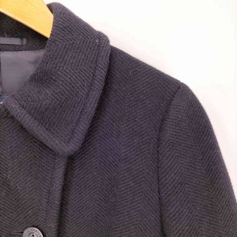 アクアスキュータム AQUASCUTUM ヘリンボーン アンゴラ混 ハーフコート レディース 9F