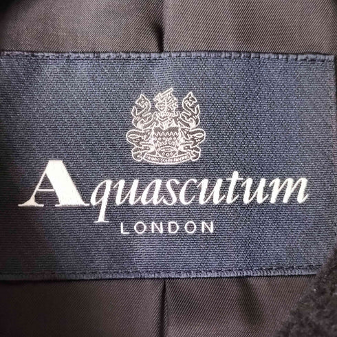 アクアスキュータム AQUASCUTUM ヘリンボーン アンゴラ混 ハーフコート レディース 9F