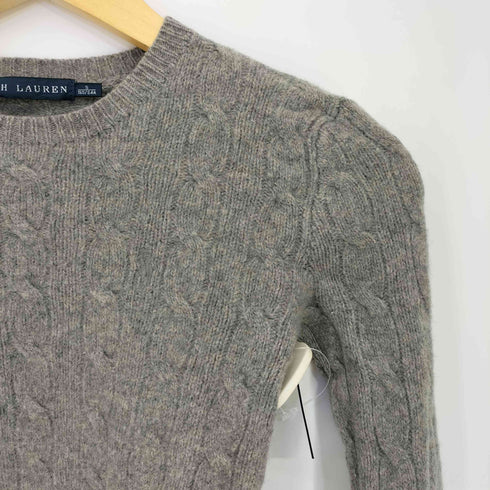 ラルフローレン RALPH LAUREN ポニー刺繍 カシミヤケーブルニット レディース import:S