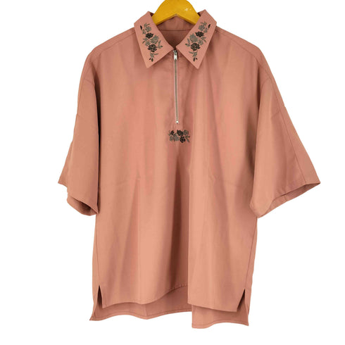 ハレ HARE フラワーハーフZIPシシュウシャツ メンズ FREE