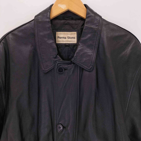 PERMA STONE パーマ ストーン Genuine Leather リアルレザー ハーフコート メンズ JPN:L