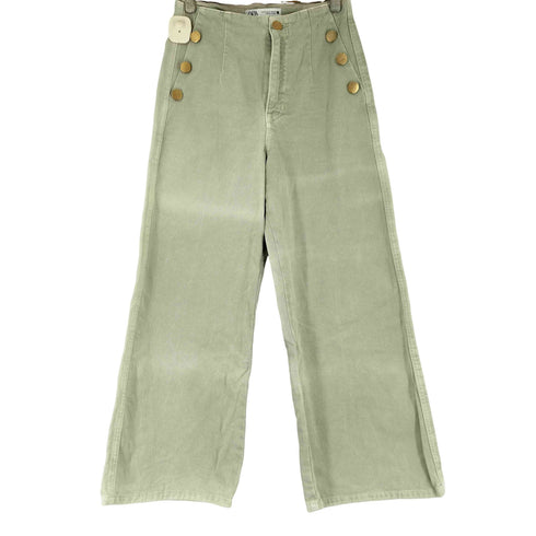 ザラ ZARA メタルボタンデザイン ハイウエスト クロップド デニムパンツ レディース US:24
