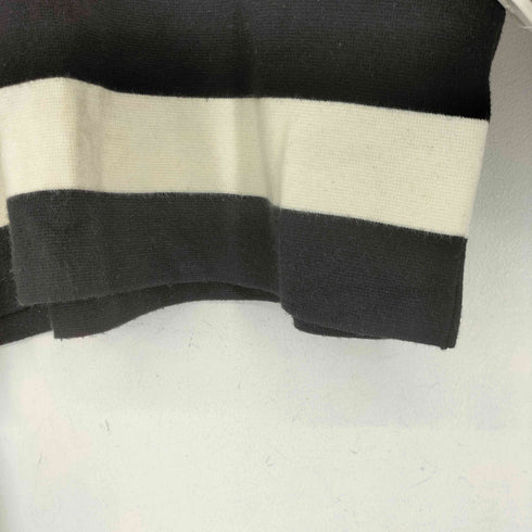 ザラ ZARA 飾りボタン クロップドストライプ ニットポロシャツ レディース import:S