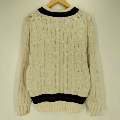 ブルックスブラザーズ BROOKS BROTHERS 80-90S 香港製 ケーブル編み Vネック チルデンニット メンズ US:38