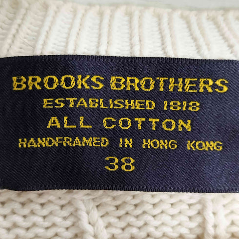 ブルックスブラザーズ BROOKS BROTHERS 80-90S 香港製 ケーブル編み Vネック チルデンニット メンズ US:38