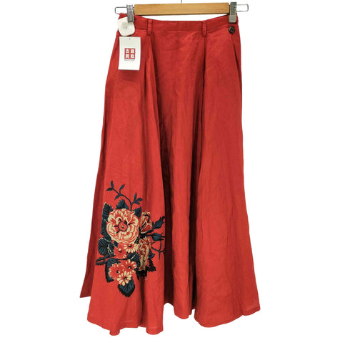 ワイズ Ys 90S 97SS ARCHIVE LINEN RAYON リネン レーヨン フラワー ボタニカル プリント フレア ロング スカート アーカイブ レディース