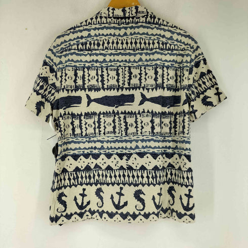ダブルアールエルラルフローレン RRL RALPH LAUREN NAUTICAL PRINT JERSEY CAMP SHIRT ナチュラルプリント ジャージー キャンプ シャツ メンズ JPN:S