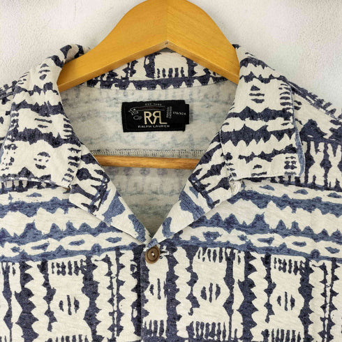 ダブルアールエルラルフローレン RRL RALPH LAUREN NAUTICAL PRINT JERSEY CAMP SHIRT ナチュラルプリント ジャージー キャンプ シャツ メンズ JPN:S