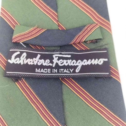 サルヴァトーレフェラガモ Salvatore Ferragamo ストライプ シルク ネクタイ メンズ