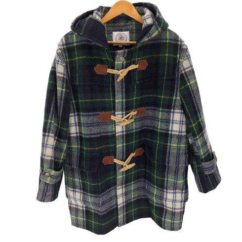 ジェイプレス J.PRESS エルボーパッチ チェック ダッフルコート メンズ import:M