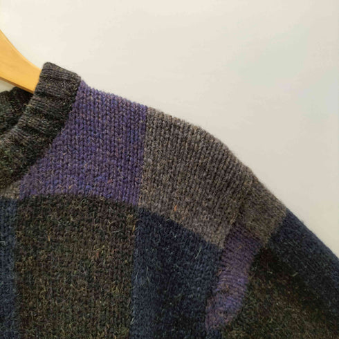 チャップスラルフローレン CHAPS RALPH LAUREN 90S 総柄 パネル チェック ニット メンズ JPN:M