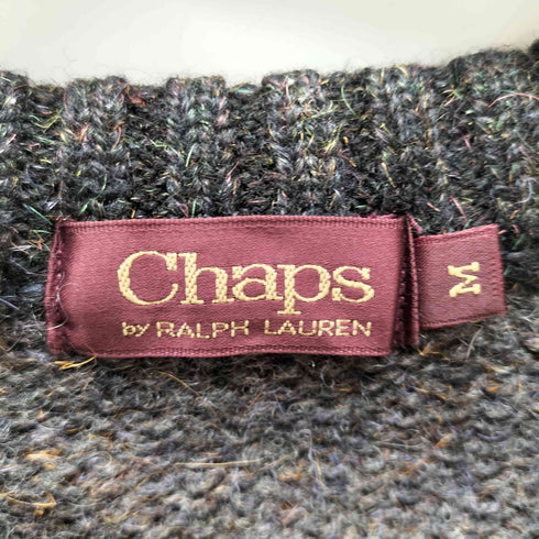 チャップスラルフローレン CHAPS RALPH LAUREN 90S 総柄 パネル チェック ニット メンズ JPN:M