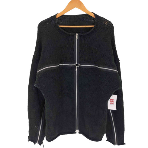 Cross Zip Sweater クロス ジップ 十字 ダメージ ニット セーター Y2K Vkei メンズ