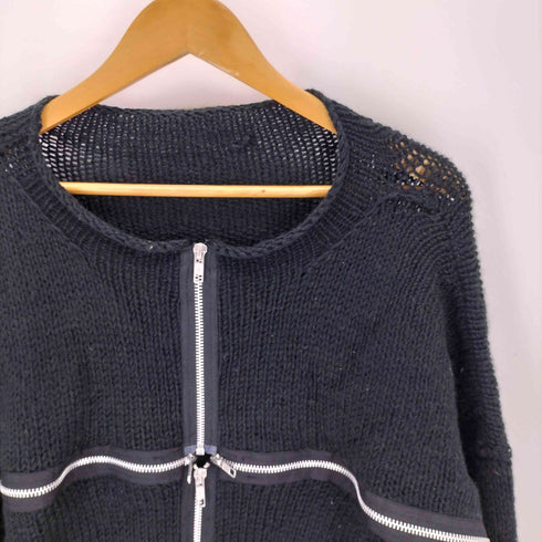 Cross Zip Sweater クロス ジップ 十字 ダメージ ニット セーター Y2K Vkei メンズ