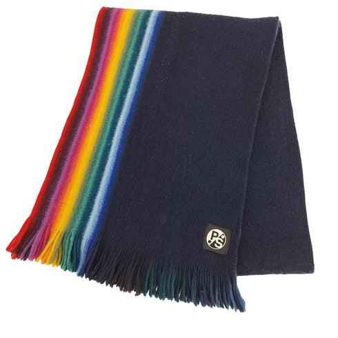 ピーエスポールスミス PS Paul Smith マルチカラー ボーダー フリンジマフラー メンズ