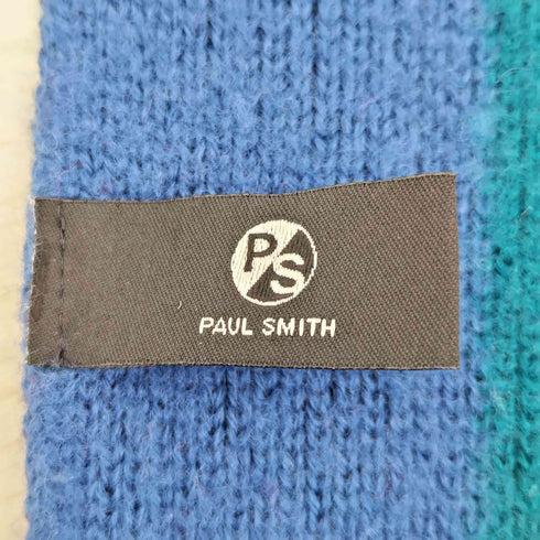 ピーエスポールスミス PS Paul Smith マルチカラー ボーダー フリンジマフラー メンズ