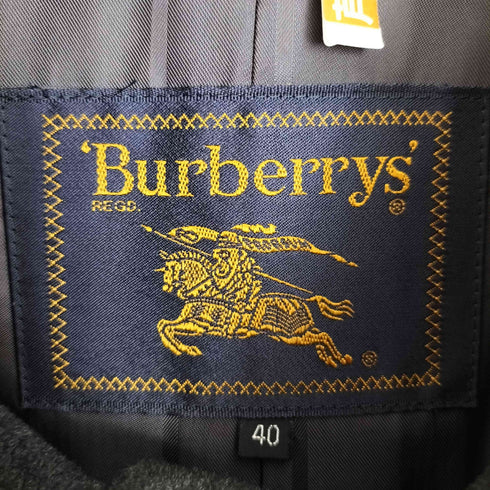 バーバリーズ BURBERRYS アンゴラ ウール 裏地ロゴジャガード織 ステンカラーコート レディース FR:40