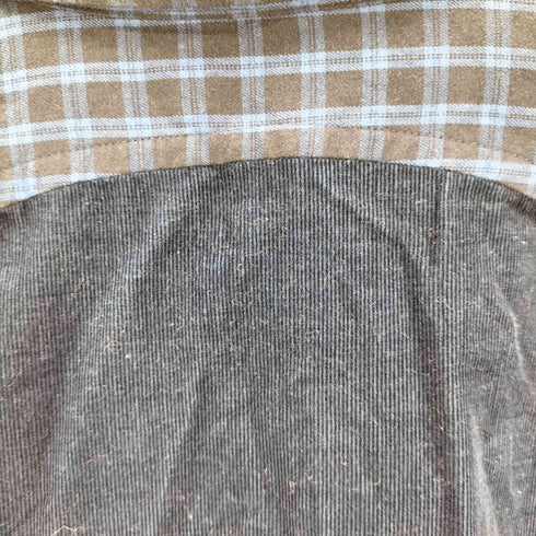 マーカウェア markaware コーデュロイ切替 タータンチェック L/S ボタンダウン シャツ メンズ JPN:1