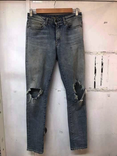 サンローランパリ SAINT LAURENT PARIS クラッシュデニムパンツ メンズ 27inch 27inch