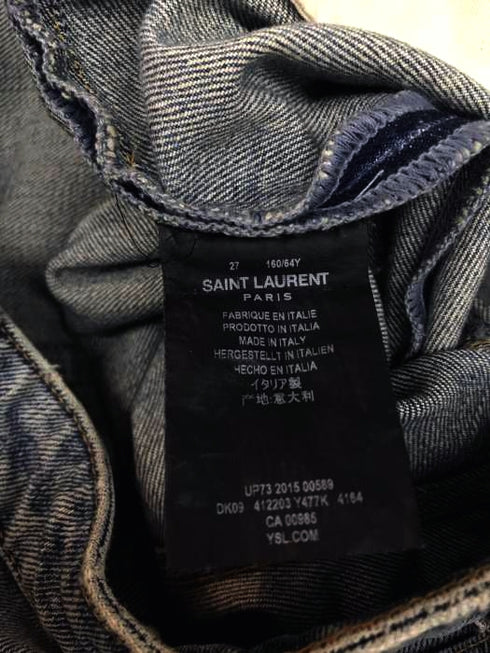 サンローランパリ SAINT LAURENT PARIS クラッシュデニムパンツ メンズ 27inch 27inch