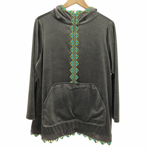ジュンコシマダ JUNKO SHIMADA エスニック調刺繍ベルベットプルオーバーパーカー レディース JPN:38 JPN:38