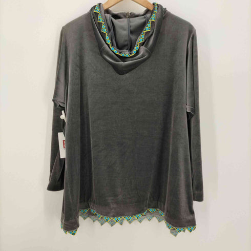 ジュンコシマダ JUNKO SHIMADA エスニック調刺繍ベルベットプルオーバーパーカー レディース JPN:38 JPN:38