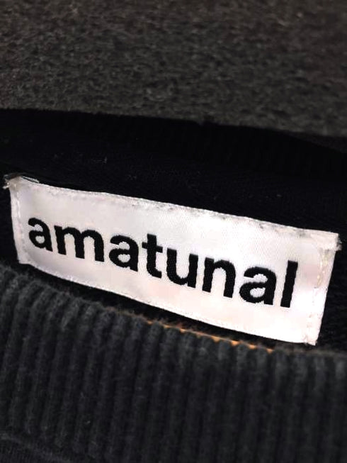 アマチュナル amatunal スリーブ切替 ワイドショートスウェット レディース