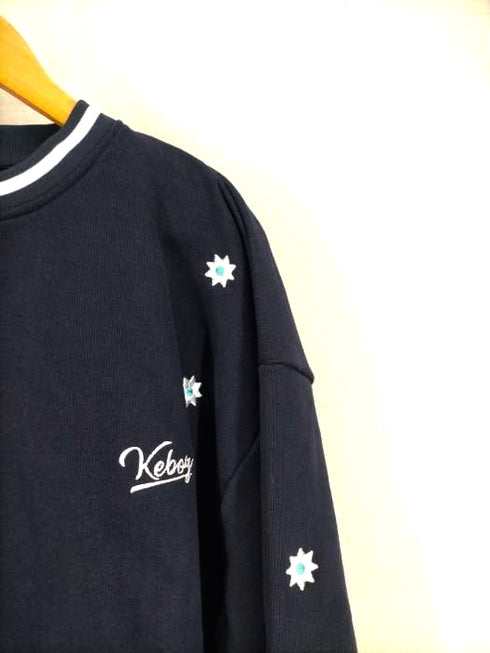 ケボズ KEboz NICK GEAR COLLABORATION Flower&Embroidery Logo CREWNECK SWEAT メンズ JPN:L