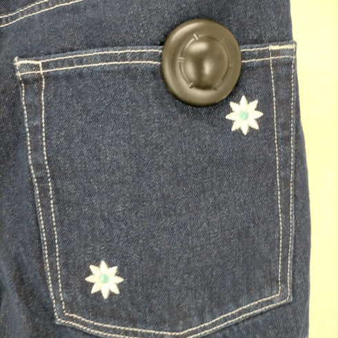 ケボズ KEboz NICK GEAR COLLABORATION Flower&Embroidery Logo DENIM ONE WASH メンズ JPN:L